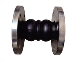 Double sphere flange type rubber joint